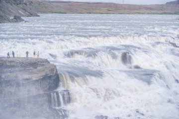 Fototapeta premium Detail view of majestic Gullfoss waterfall, Iceland.