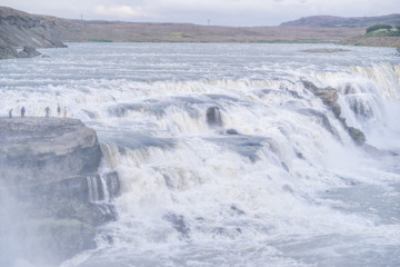 Fototapeta premium Detail view of majestic Gullfoss waterfall, Iceland.