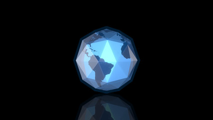 Earth Polygon Graphics 02 Blue