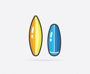 Vector Illustration of Surf and Wakeboard can be used as Logo or Icon