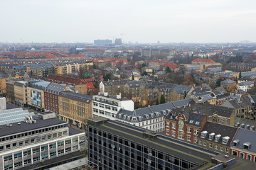 Fototapeta na wymiar Aerial view of the Danish city Frederiksberg