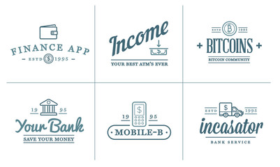 Set of Vector Finance Elements and Money Business as Illustration can be used as Logo or Icon in premium quality