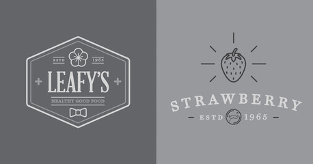 Set of Vector Garden and Farm Elements and Fruits or Vegetables Icons Illustration can be used as Logo or Icon in premium quality