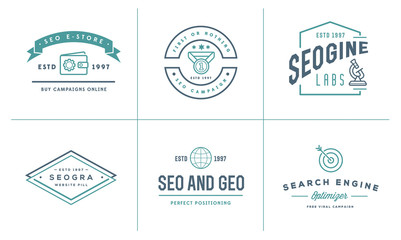 Set of Vector SEO Search Engine Optimisation Elements and Icons Illustration can be used as Logo or Icon in premium quality