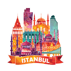 Istanbul detailed silhouette. Vector illustration
