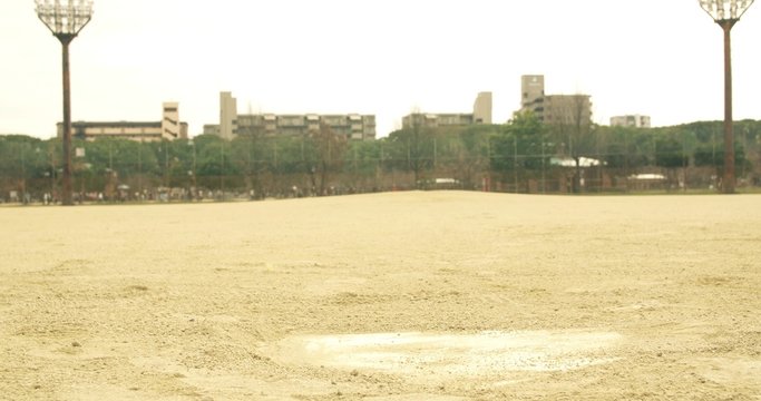 Sliding shot of Local Baseball Field 