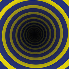 Spiral tunnel blue yellow motion, three-dimensional. Vector illustration.