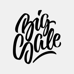 Black Big Sale handmade lettering, graffiti style italic calligraphy  for logo, design concepts, banners, labels, prints, posters, web, presentation, stickers. Vector illustration.