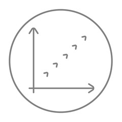 Growth graph line icon.