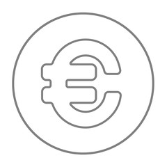 Euro symbol line icon.