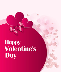 Fototapeta na wymiar Valentine's pink heart greeting card