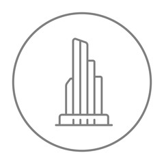 Skyscraper office building line icon.