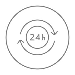 Service 24 hrs line icon.