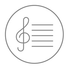 Treble clef line icon.