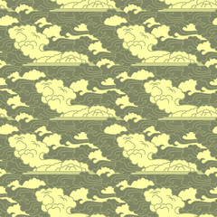 Traditional east culture seamless pattern with clouds - 101313095