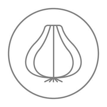 Garlic line icon.