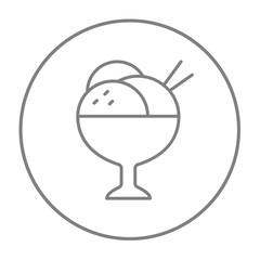 Cup of an ice cream line icon.
