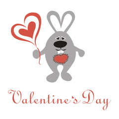 Valentine's Day greeting card rabbit
