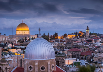 Fototapeta na wymiar View to Jerusalem old city. Israel
