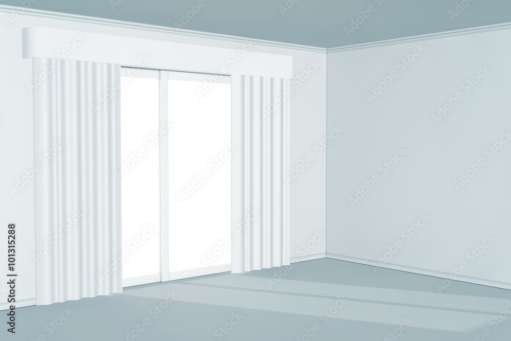 Poster empty room with window