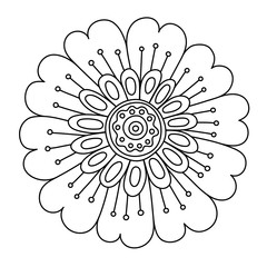 Abstract floral ornament. Hand drawn doodle. Vector illustration