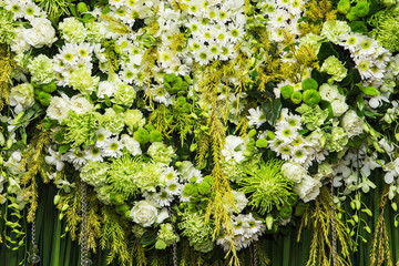 Beautiful flowers background for wedding scene