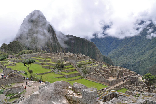 View of the ancient Inca City of Machu Picchu. 