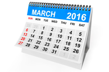 Calendar March 2016