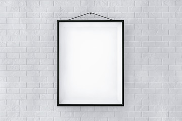 Black Picture Frame on a Brick Wall