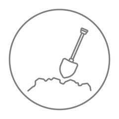 Mining shovel line icon.