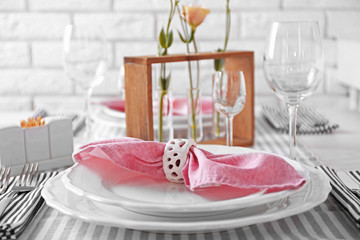 Beautiful table setting, close up