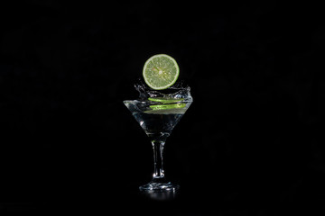 lime water slices dropped