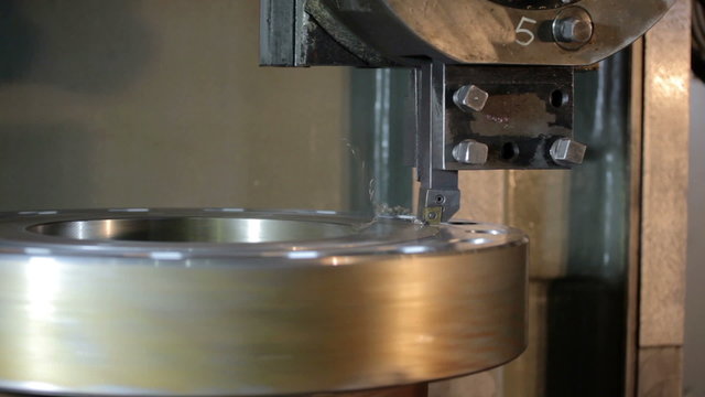 Automatic lathe works metal