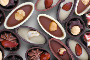 Chocolate sweets closeup