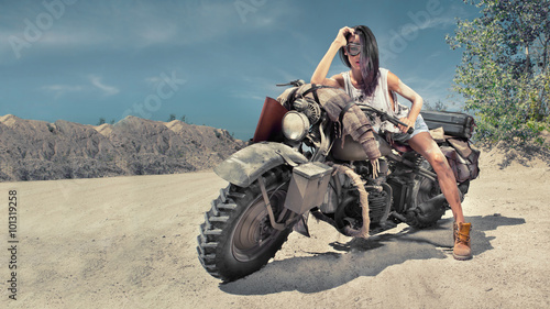 Девушка мотоцикл дорога бесплатно