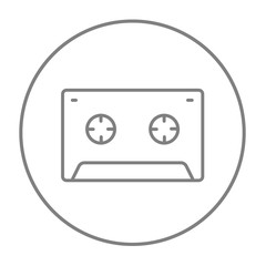 Cassette tape line icon.