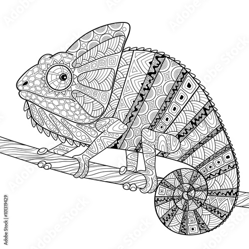 koi fish. chinese carps. adult antistress coloring page. black and ... - Chameleon Coloring Pages Print koi fish. chinese carps. adult antistress coloring page. black and ... - Chameleon Coloring Pages Print
