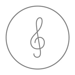 G-clef line icon.