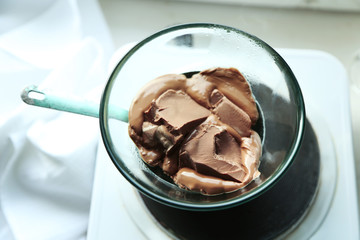 Melting chocolate on stove
