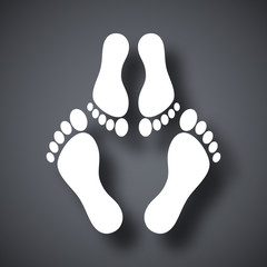 Footprints icon, stock vector