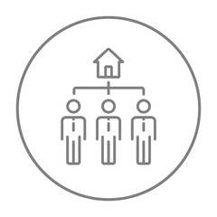 Three real estate agents line icon.