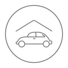 Car garage line icon.