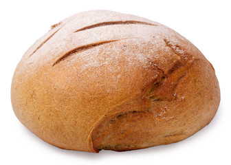 Home-made round bread isolated