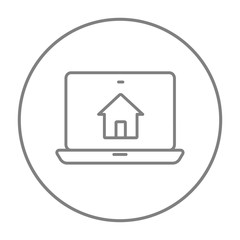 Smart house technology line icon.