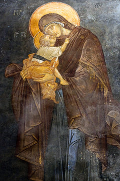Ancient fresco in the Church of the Holy Saviour in Chora in Istanbul,Turkey