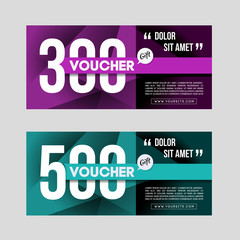 Gift voucher template set. Two gift cards design.