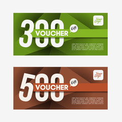 Gift voucher template set. Two gift cards design.