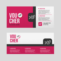 Gift voucher template set. Two gift cards design.