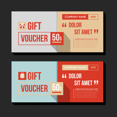 Gift voucher template set. Two gift cards design.