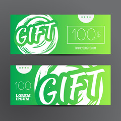 Gift voucher template set. Two gift cards design.